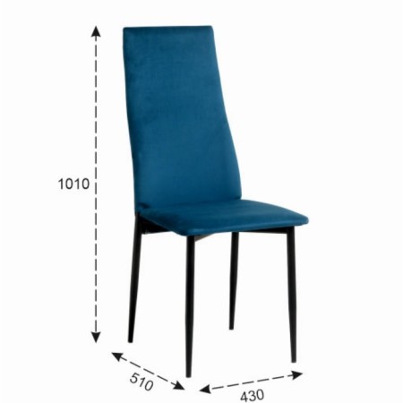 Chair "Wave", black/velor emerald-1