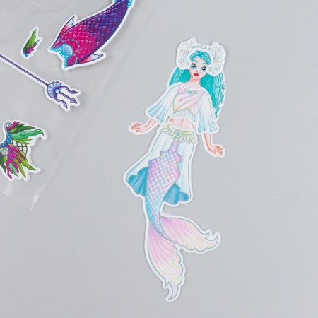 Plastic sticker "Dress the doll. Mermaid" 15x20 cm-4