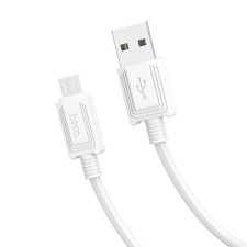 Hoco X73 cable, micro USB - USB, 2.4 A, 1 m, data transfer, PVC, white