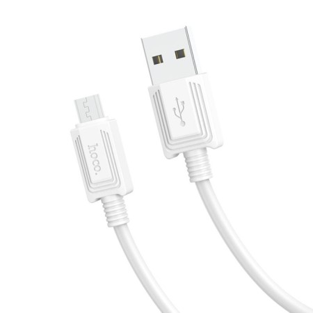 Hoco X73 cable, micro USB - USB, 2.4 A, 1 m, data transfer, PVC, white