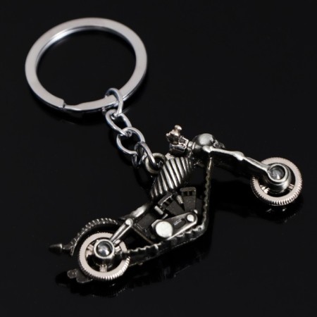 Cartage keychain, bike, metal, dark chrome