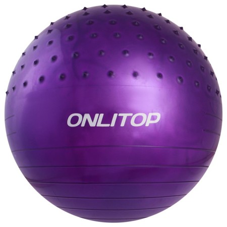 Fitball ONLYTOP D = 65 cm, 1000 g, semi -massage, MIX color-16