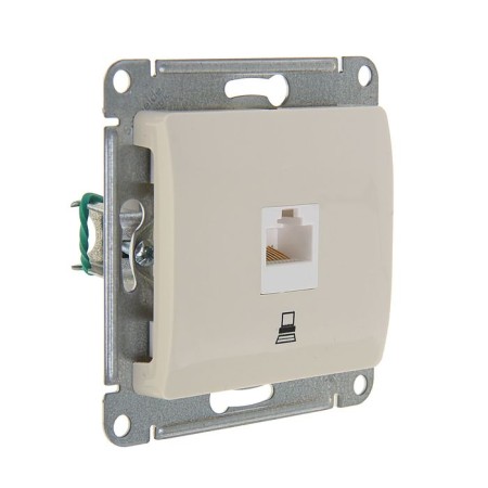 Computer socket "Glossa" Sche GSL000281K, single, hidden, beige color