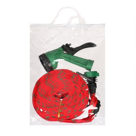 Rubber olive ripe hose, 12 mm (1/2 "), 15 m, in a textile braid, with a watering gun, color mix, Greengo-4