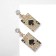 Emall earrings "cards" peaks, black and white color in gold
