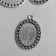 Setting (base for cabochon) Metal "Medalon - Points" Silver 7915 3.7x2.6 cm