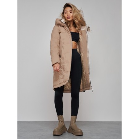 Coat insulated winter female, size 48, beige color-18