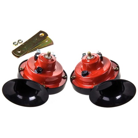 Sound signal Skyway 015, D = 90 mm, 12 V, 105 DCB, steel/plastic, red-black, 2 pcs