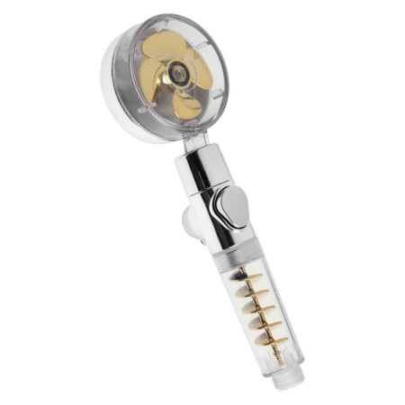 Shower watering can Zein Z4069, microtches, button "stop", fan, spiral, yellow/chrome-1