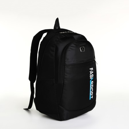 Youth backpack on a zipper, 4 pockets, black/blue color-2