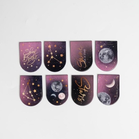 A set of magnetic bookmarks 8 pcs on a round substrate in My Space-2
