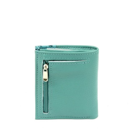 P915 Wallet on the button, a map for maps (6)/coins/bill, turquoise color 11.2x9.5x1.5cm-4