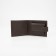 Male purse on the Textura button, for bills, for cards, for coins, brown color