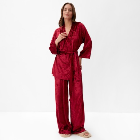 Women's costume (jacket, trousers) KAFTAN, size 44-46, burgundy color