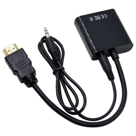 Adapter DGMedia AT1014, HDMI - VGA with audio output, black-2