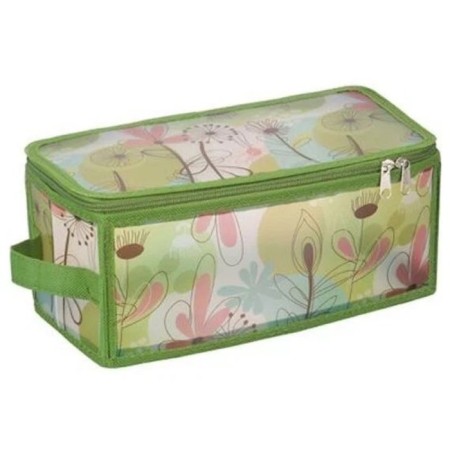 Folding box on the zipper "Spring", 30x15x15 cm, green-yellow