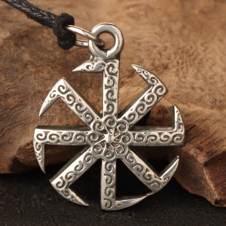 Kolovrat amulet, Pueter metal, art casting-1