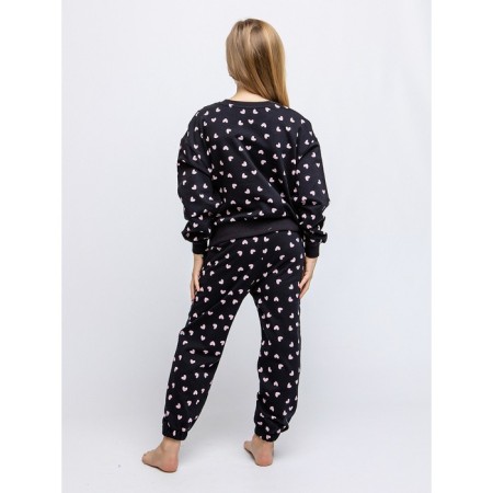 Children's kit: pulver, trousers, height 164 cm, black color-1