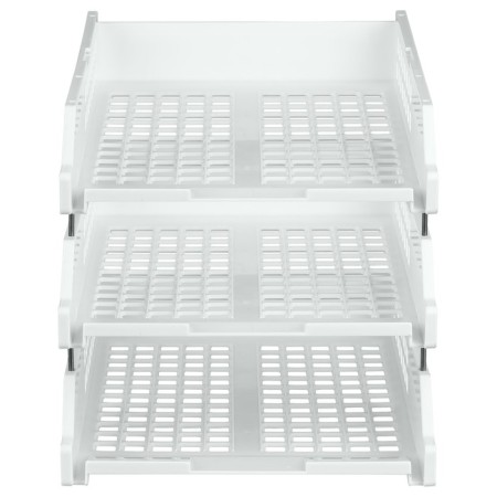 A set of paper trays horizontal Starong Istanus, 3 pieces, on metal rods, white-2