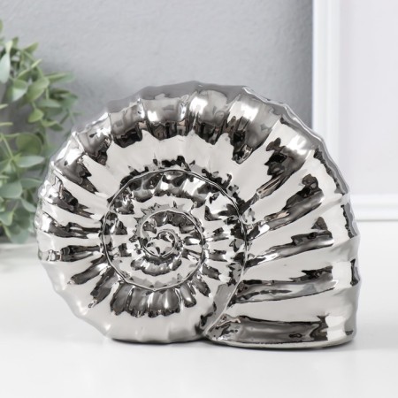 Souvenir ceramics "shell spiral" silver 20.5x6x16 cm-3