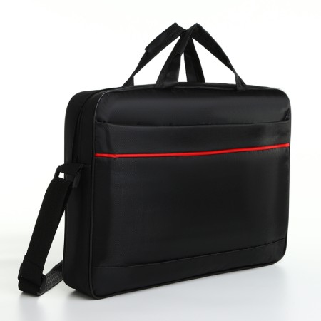 Laptop bag with a zipper, outer pocket, black color