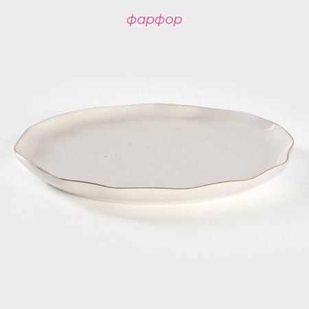 Plate porcelain dining shares "Milky Way", D = 25 cm, white color in plain-1
