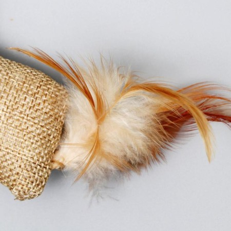 Testing "Eco", cotton mouse on a wooden stick, 40 cm-3