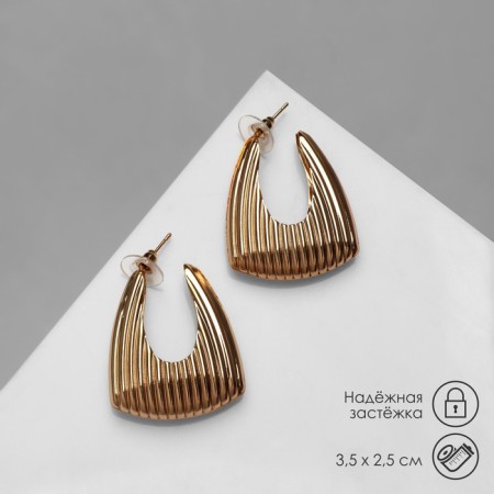 Earrings Metal "embossed" rounded, color gold
