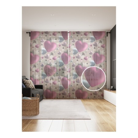 Photo "Volumetric Hearts", size 145x265 cm, 2 pcs