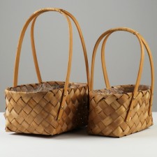 A set of wicker baskets, 31x21x13/35.5 cm, 22x15.5x13.5/31.5 cm, 2 pcs, sequoia