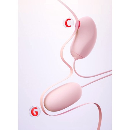 Vibroyaite with a vacuum-wave clitoris stimulant, Power Bank, Soft silicone, pink-1