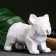 Figure "Bulldog polygonal" white, 14x19cm