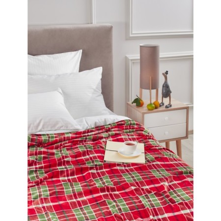 Guten Morgen FirePlace plaid, size 150x200 cm, red color-5