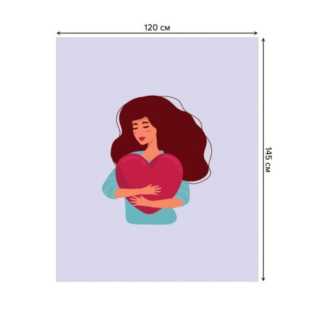 The tablecloth “hugging heart”, rectangular, oxford, size 120x145 cm-1