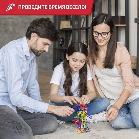 Board game on the balance "Up the ladder", 24 stairs, 2-4 players, 5+-4