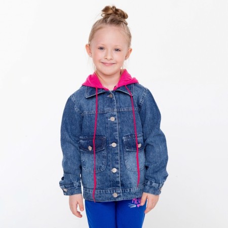 Denim jacket for girls, blue color, height 116 cm