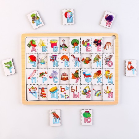 Игра из дерева «Весёлая азбука. Азбука в картинках»-3