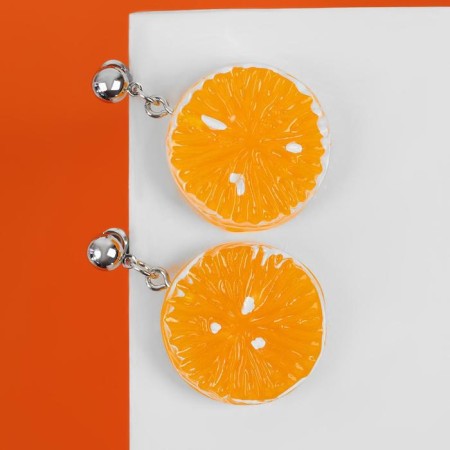Earrings plastic "goodies" Orange, yellow color-1