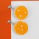 Earrings plastic "goodies" Orange, yellow color