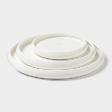 Magistro OliveQueen plates, 3 pcs: D = 14/13 cm, porcelain, white-2