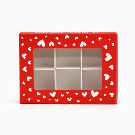 Folding box under 6 sweets “I love you!”, 13.5 x 9.8 x 3.8 cm-1