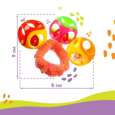 Rattle - bracelet on the handle "Tender", LED, color mix, crush me-3