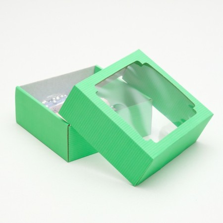 Box the team, cover is, with a window, mint, 14.5 x 14.5 x 6 cm