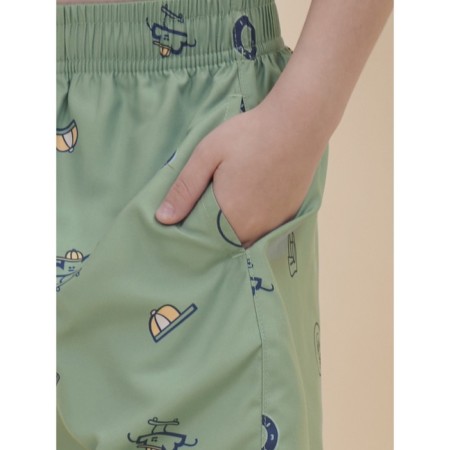 Bathing shorts for a boy, height 104 cm, green color-5