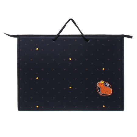 Folder for drawings and drawings A3, 460 x 345 x 50 mm, with plastic handles, lightning from above, Hatber "Cool Capibar"-2