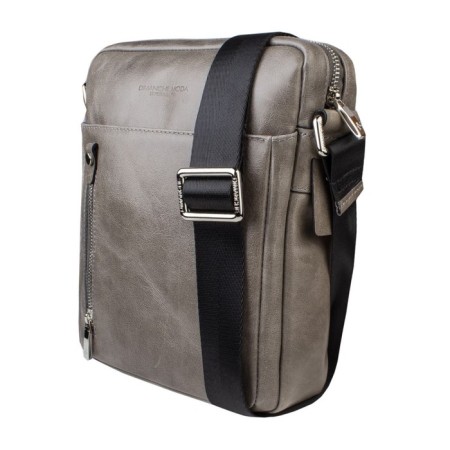 Male bag, lightning department, 1 external pocket, adjustable belt, gray color-1