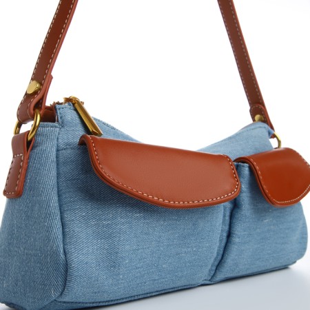Female bag Textura, average size, color of blue jeans-4
