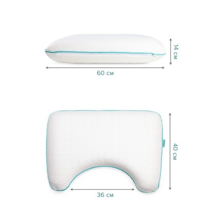 Anatomical pillow for sleeping on the side, size 60x40 cm, with memory effect-2