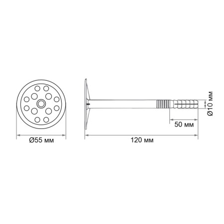 Dowel "Zubble" for insulating materials, with a nylon nail, 10x120 mm, 300 pcs-6