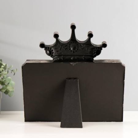 Photo frame plastic in 2 photos 10x15 cm "Crown" dark silver 30x28 cm-2